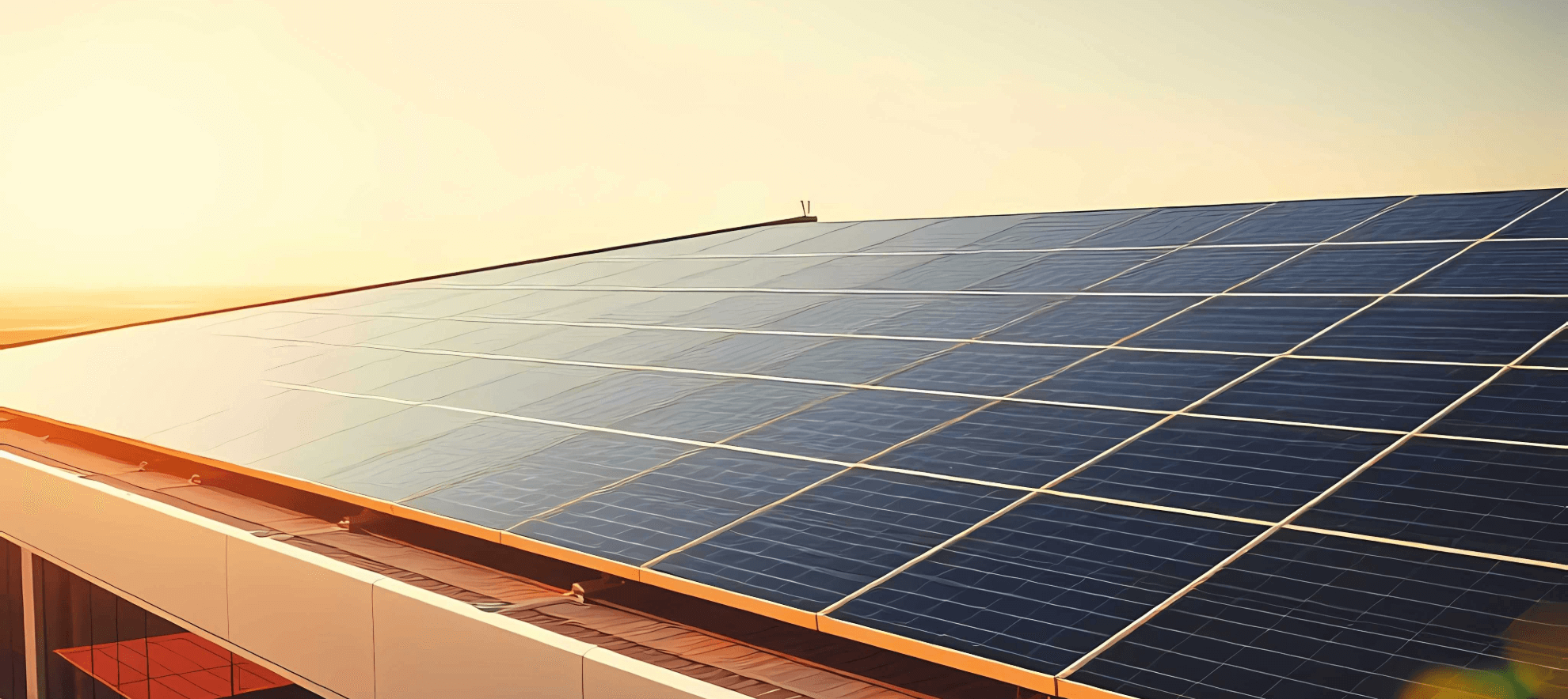 Solar panels on a new commercial building