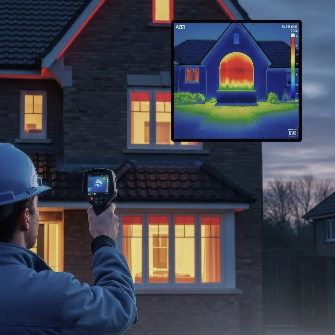 Testing house for overheating using thermal imaging