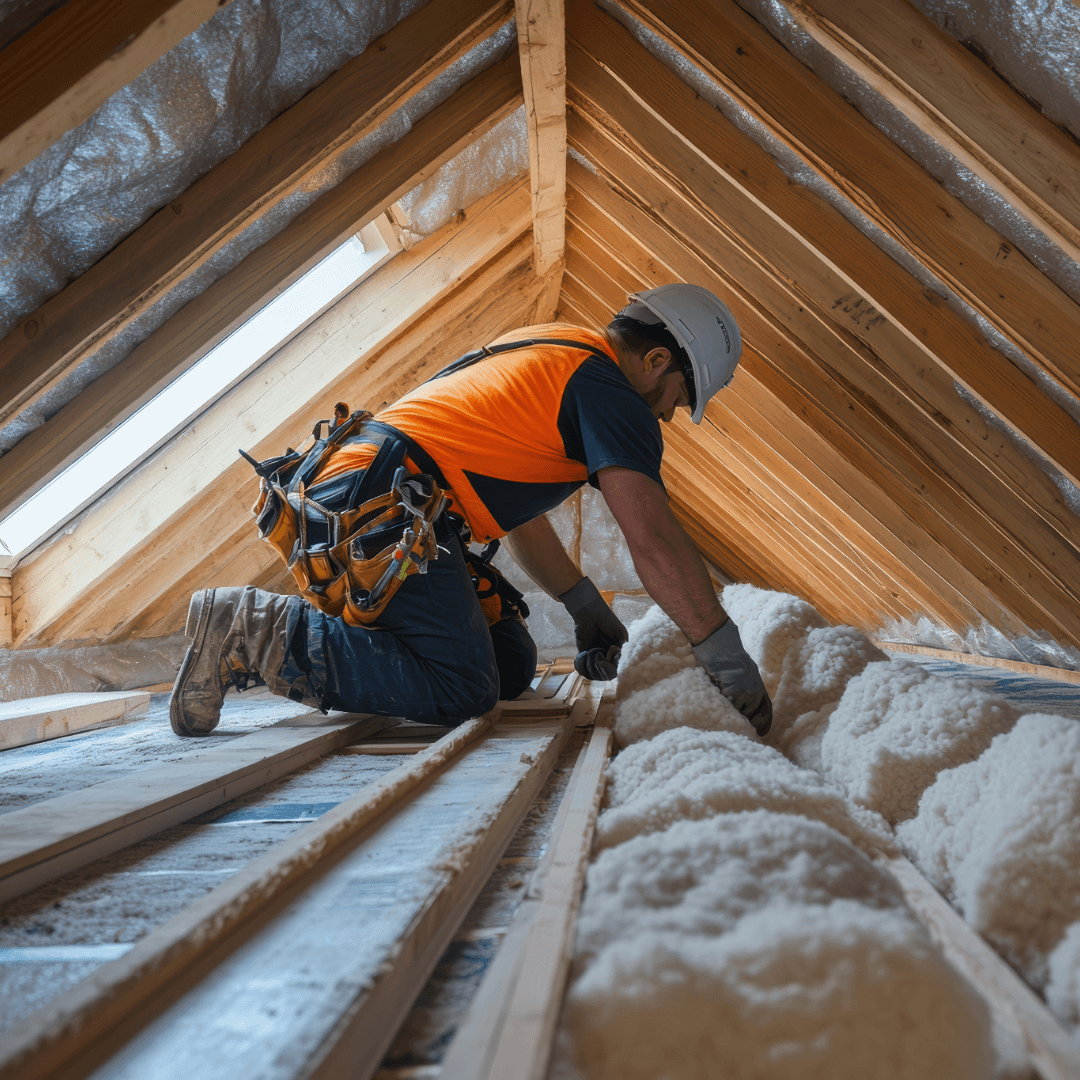 Professional fitting loft insulation to improve EPC rating