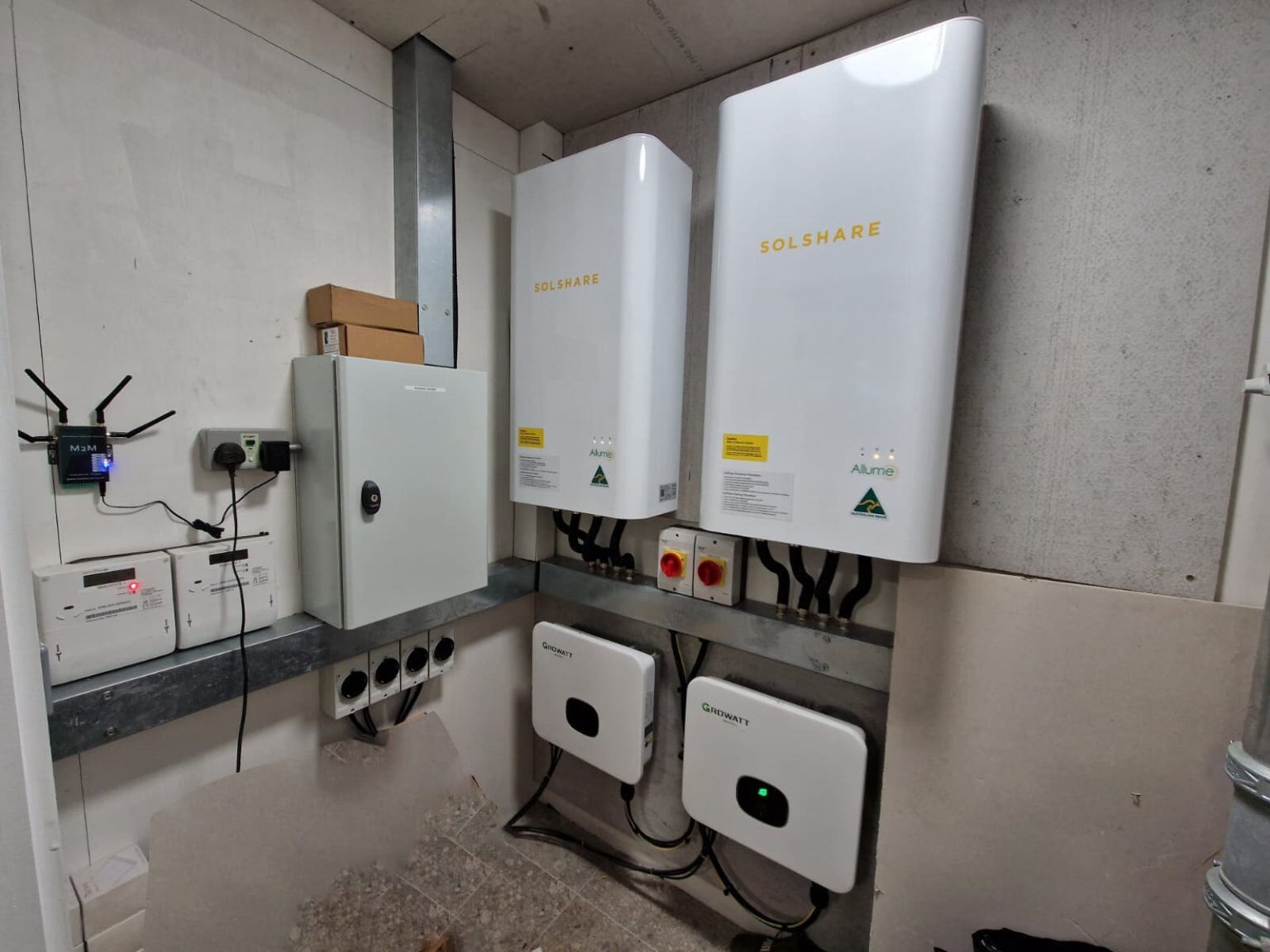 Battery storage system working with solar panels