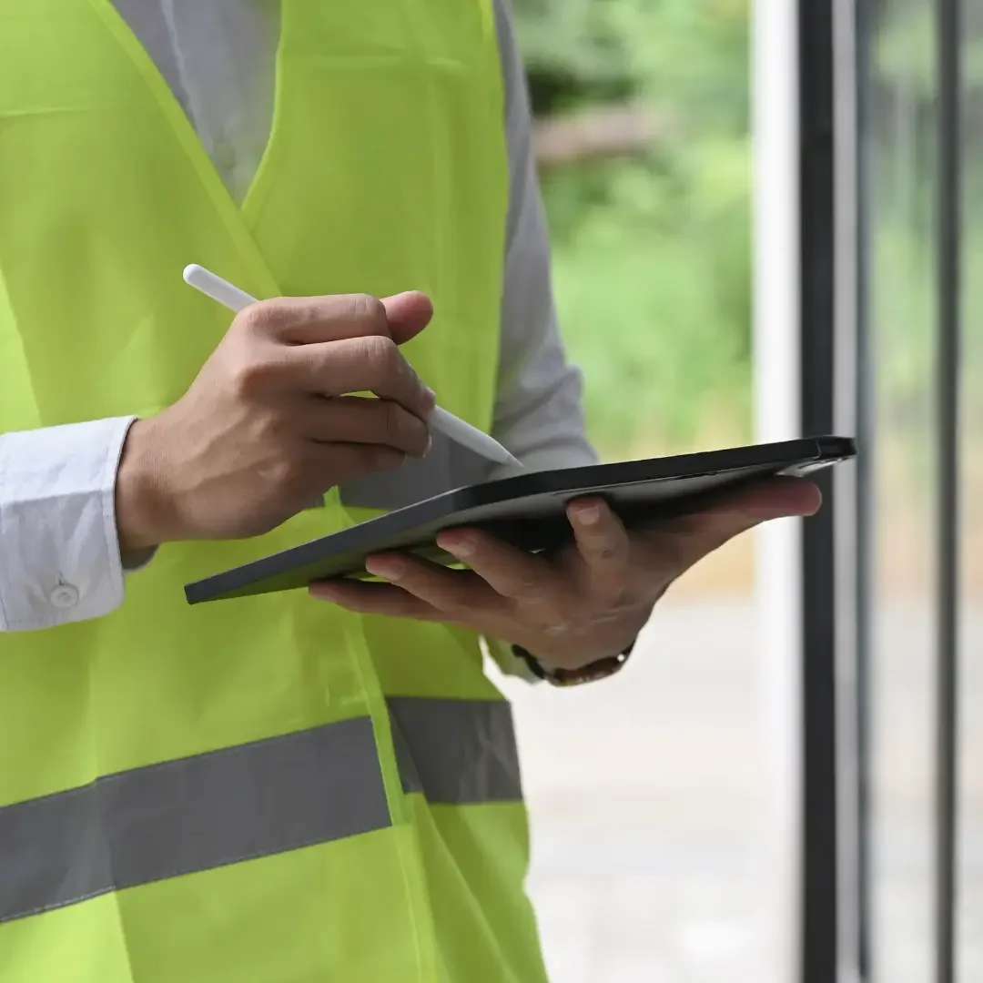 Surveyor assessing new build for EPC