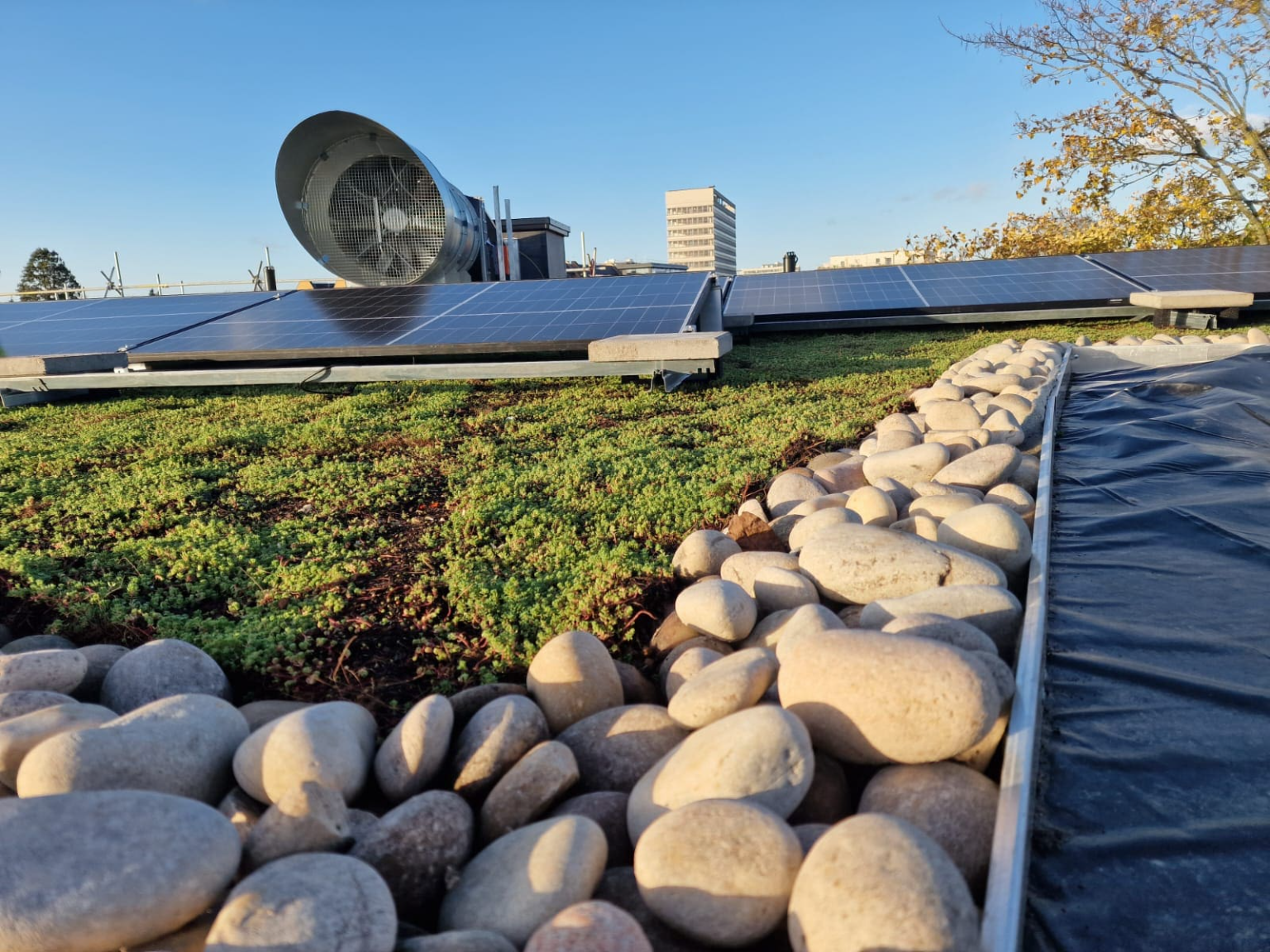 Solar installation on large commercial mixed-use development