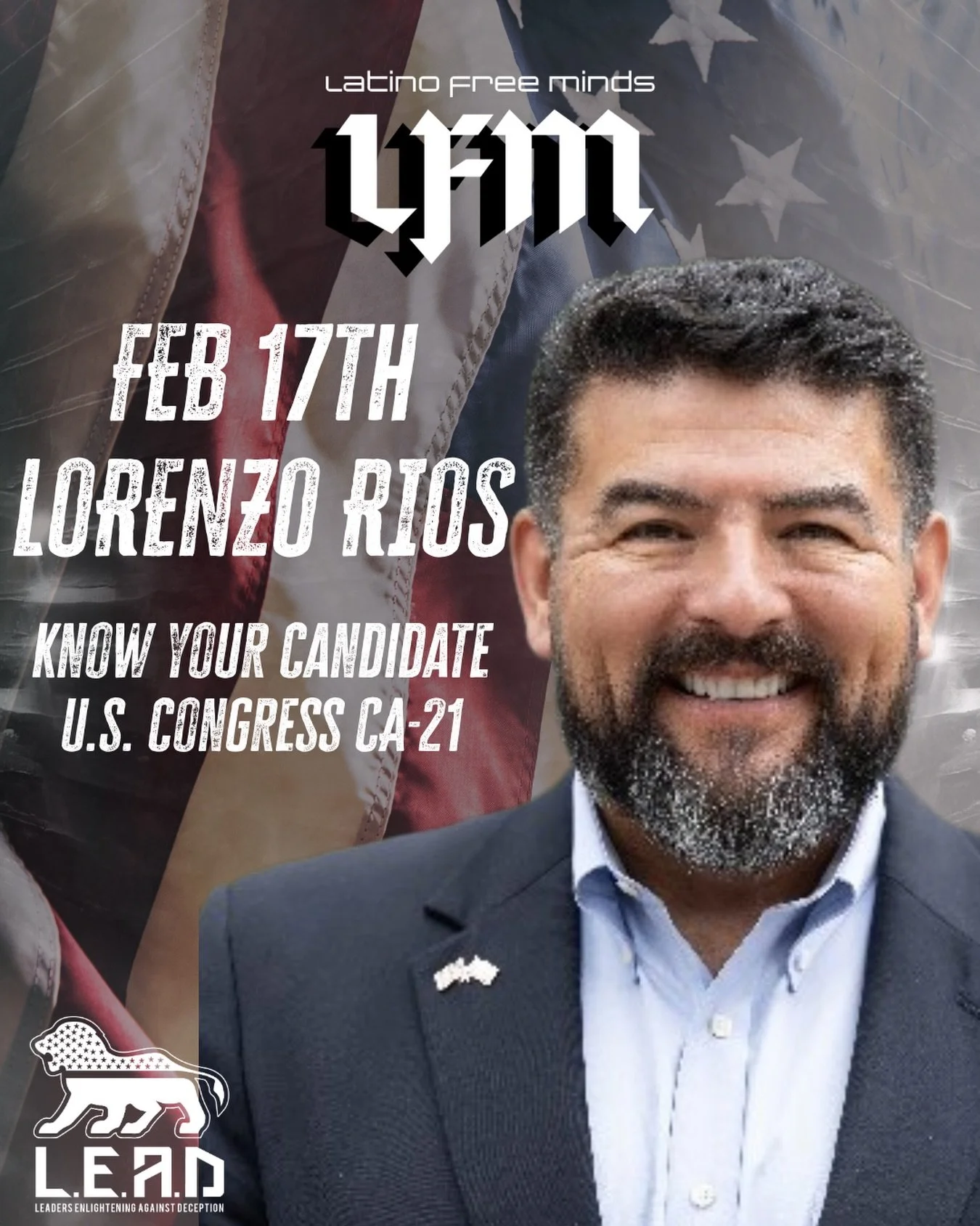 KNOW YOUR CANDIDATE: Lorenzo Rios (@lorenzoriosca) 

Tuesday February 17th @ 7pm PST