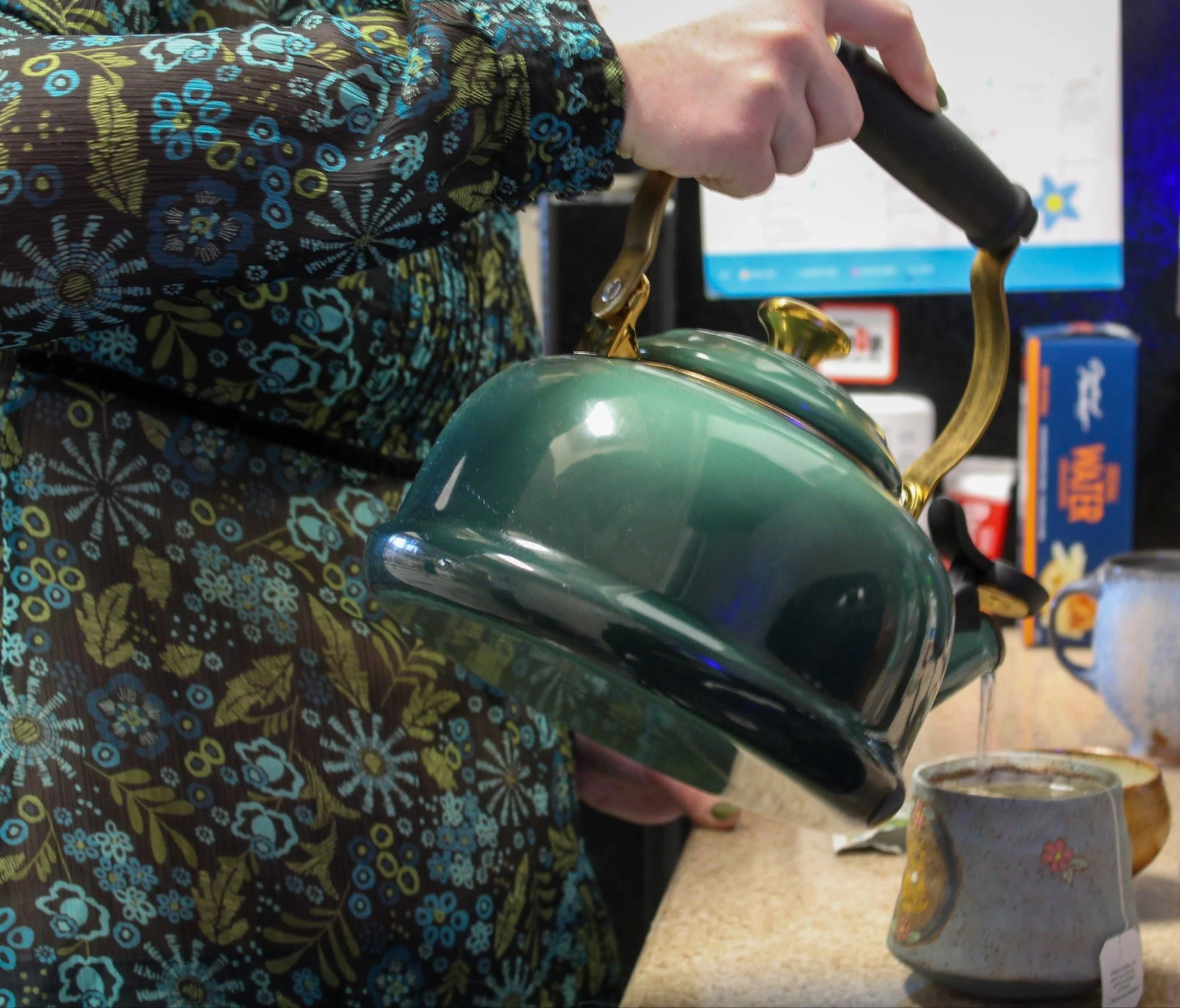 Making Tea - 22-year-old Kat Hardy makes green tea before starting her day on Saturday, May 2, 2026. Hardy drinks one tea a day and wants to try as many as she can by the time summer ends.(photo by Genevieve Kaufmann)