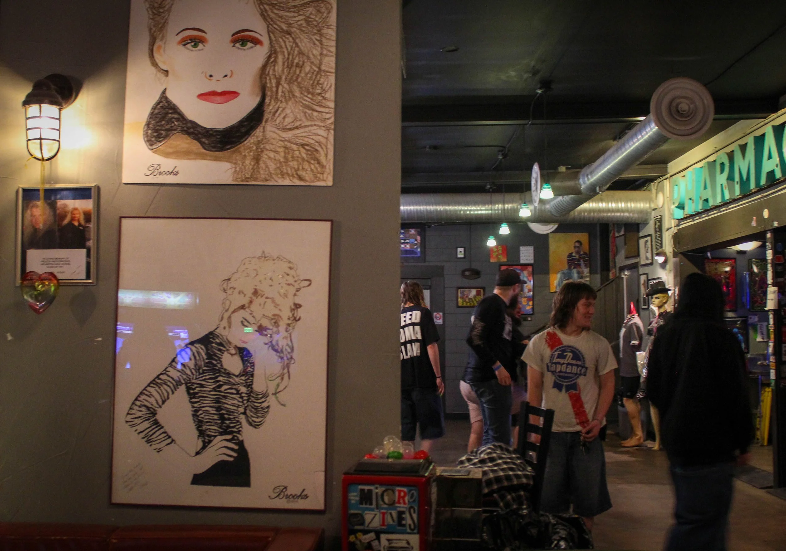 22-year-old Sam Taylor hangs out before the concert starts at Rubber Gloves in Denton, Texas Tuesday, Feb. 17, 2026. Taylor was there to see the band Average Life Expectancy in the Rubber Room. (photo by Genevieve Kaufmann)