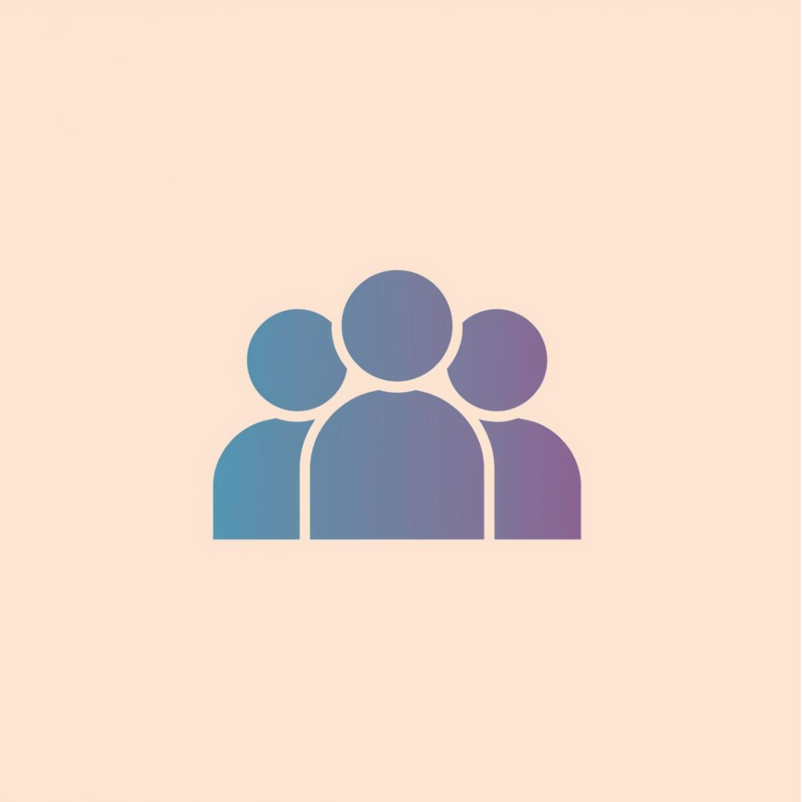 Icône stylisée représentant un groupe de trois personnes