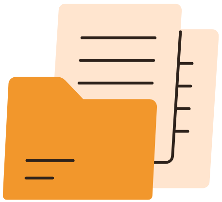 Dossier avec des documents et des papiers