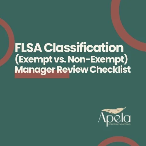 FLSA Classification Manager Review