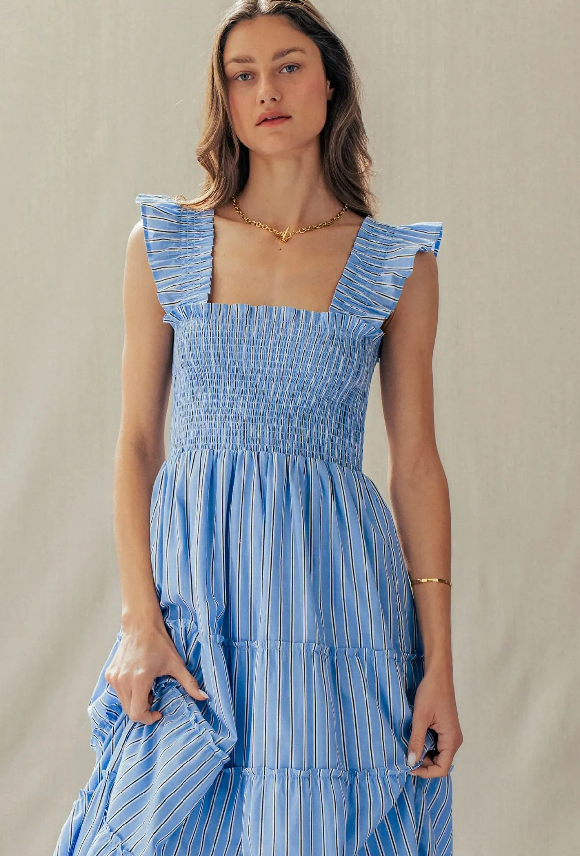 Smocked Midi Dress