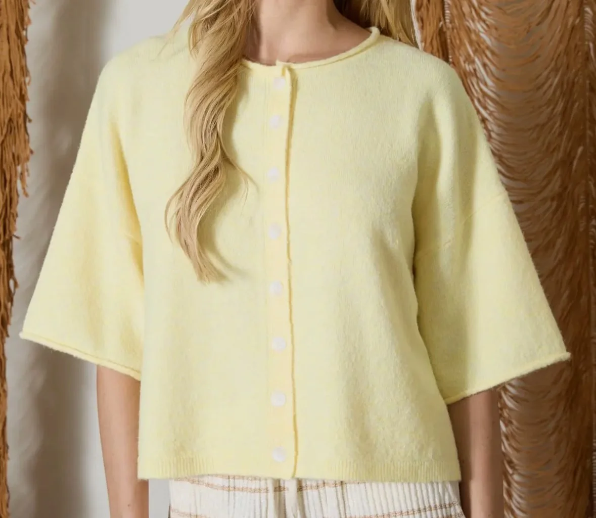 Lemon Short Sleeve Cardigan