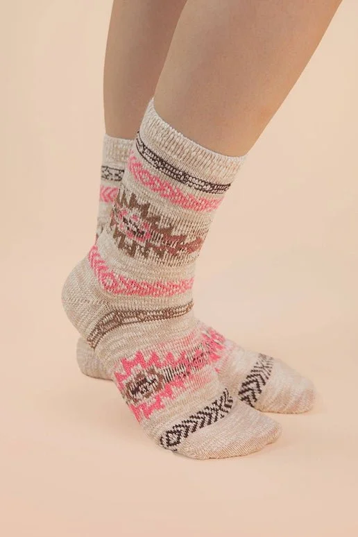 Aztec Graphic Cozy Crew Socks