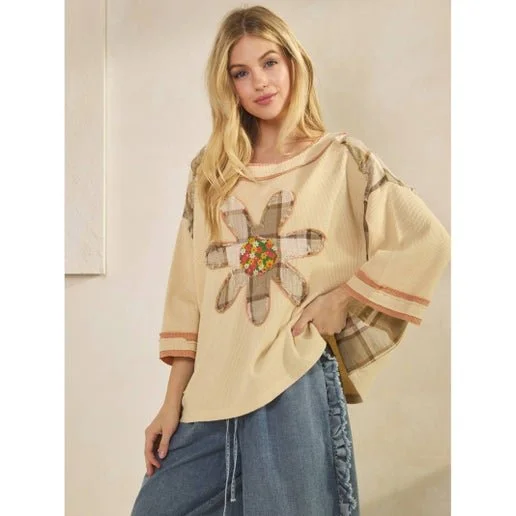 BOHO FLOWER PATCH SHIRT