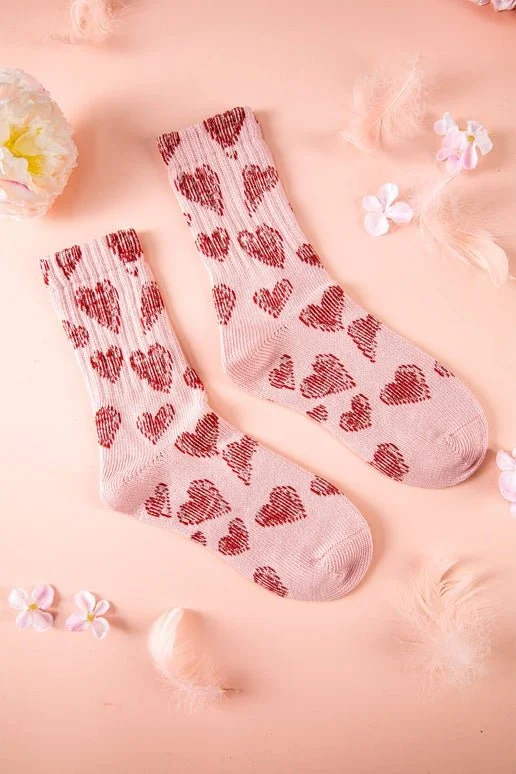 Valentine's Day Gifts Heart Pattern Combed Cotton Socks