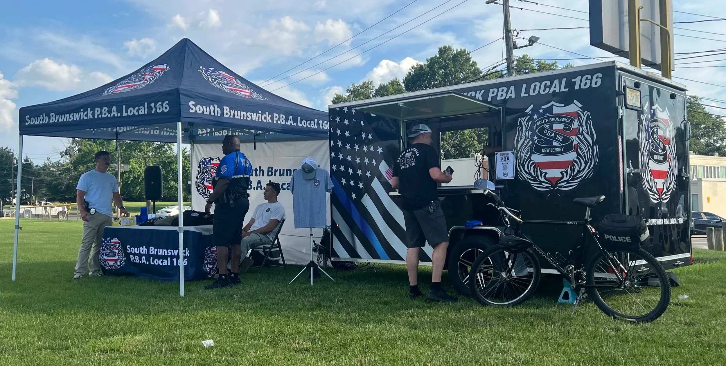 Local 166 members participating in a community run through South Brunswick