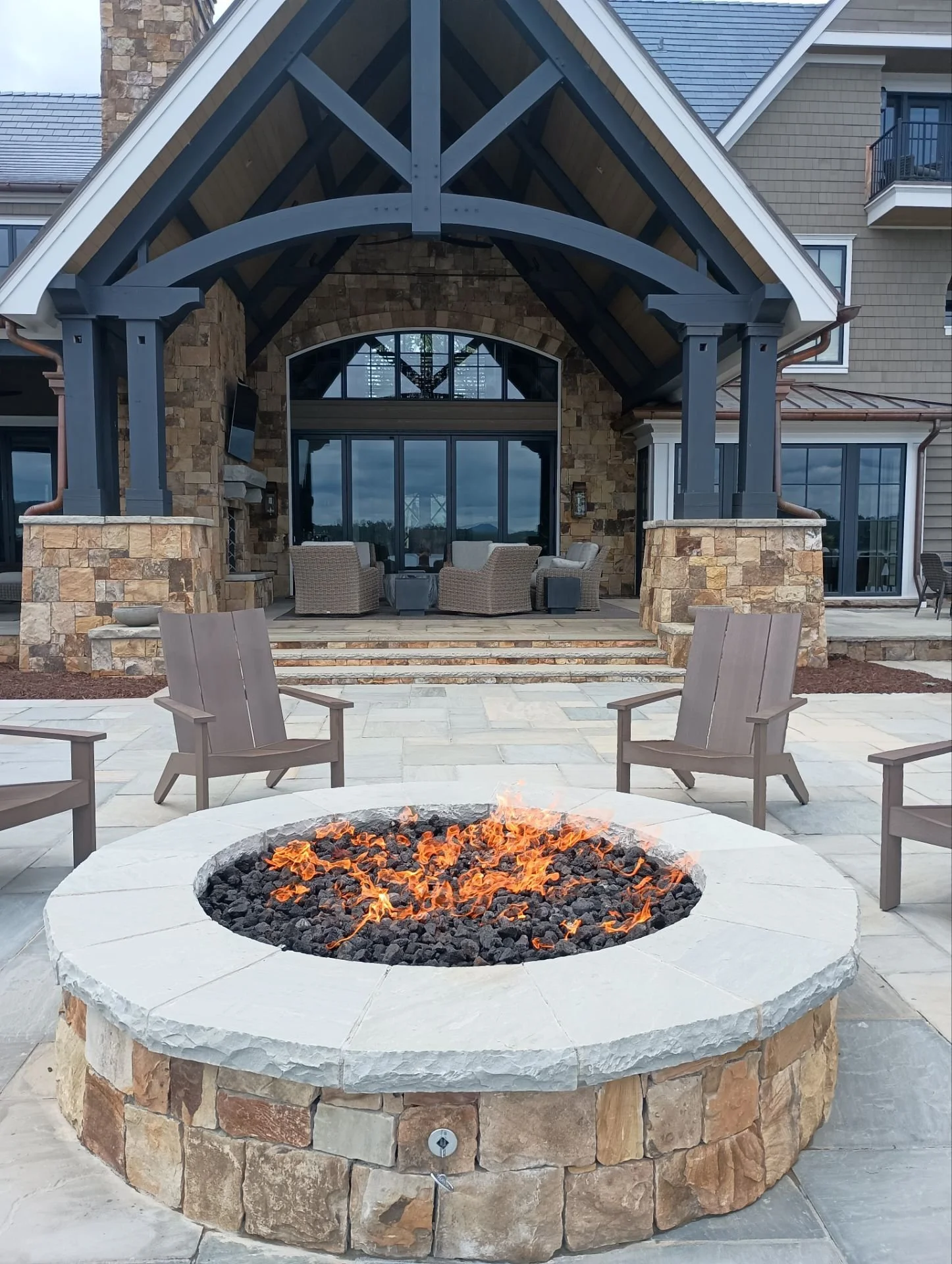 Fire Pit at Lake Keowee Home