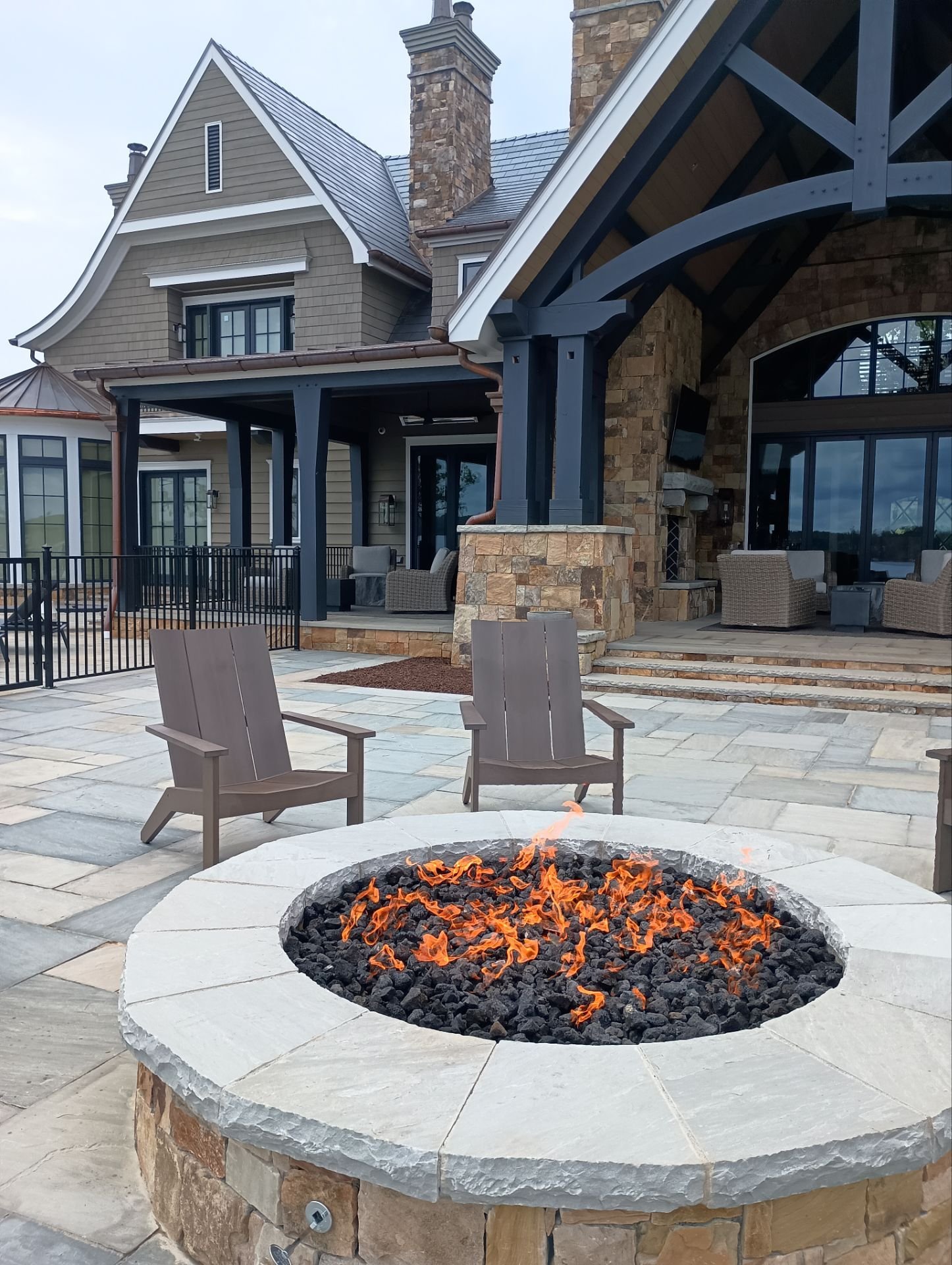 Fire Pit at Lake Keowee Home