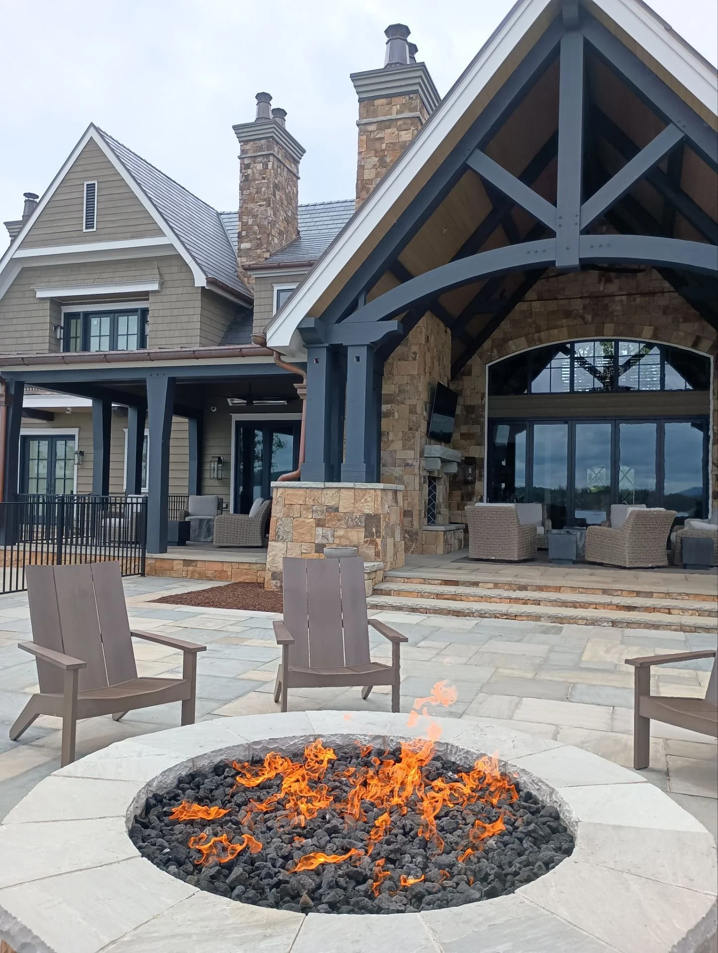Fire Pit at Lake Keowee Home