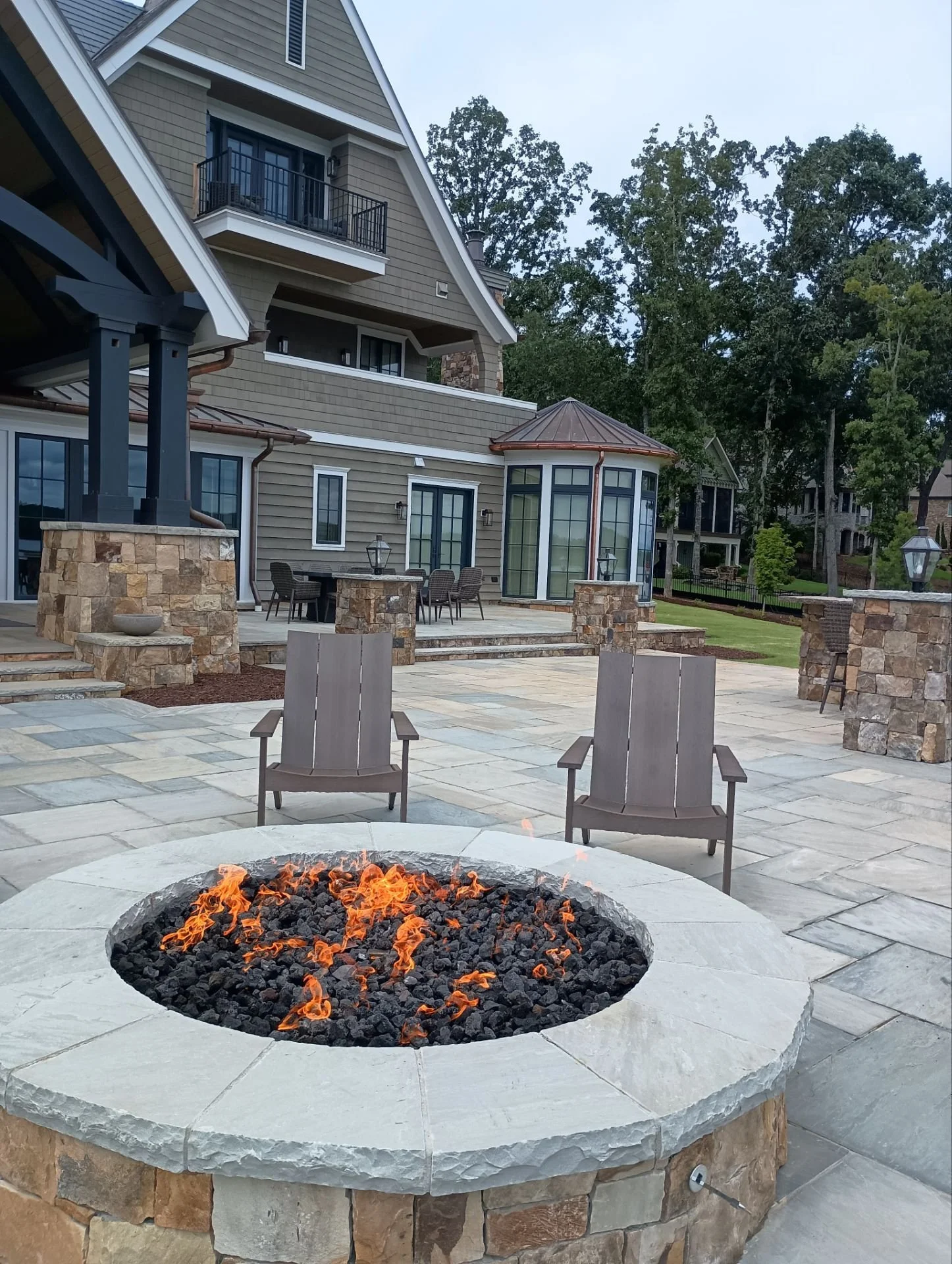 Fire Pit at Lake Keowee Home