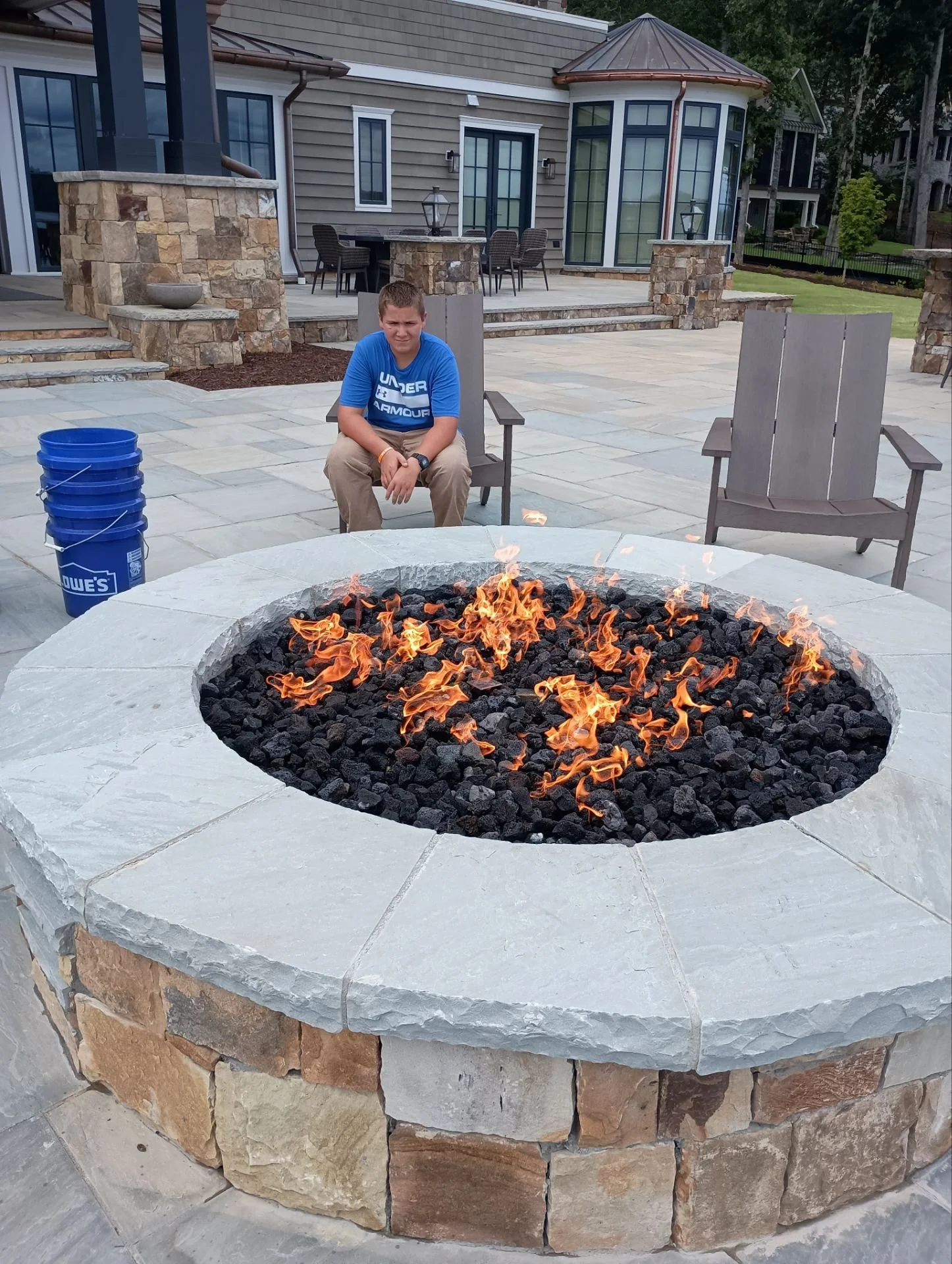 Fire Pit at Lake Keowee Home