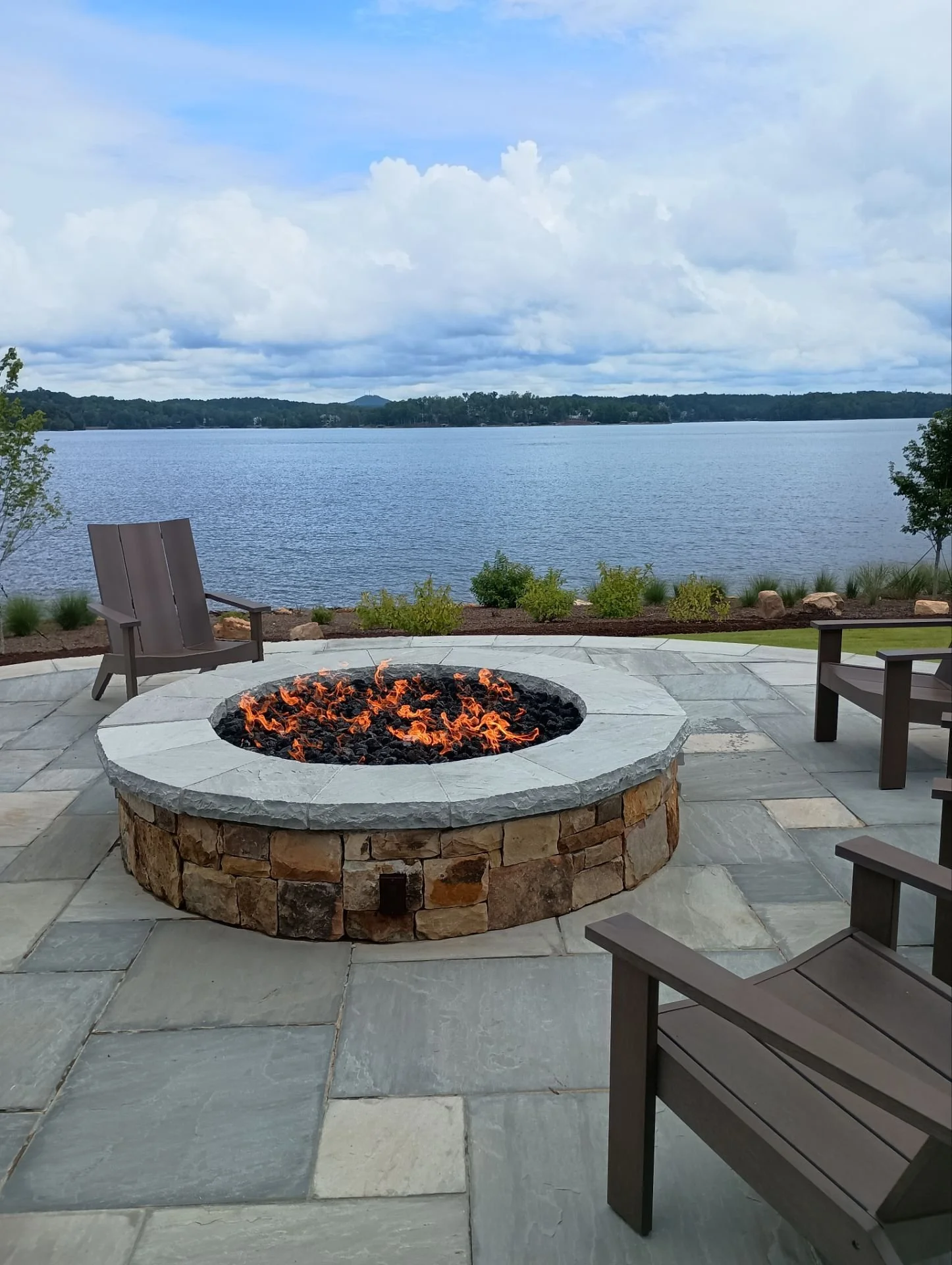 Fire Pit at Lake Keowee Home