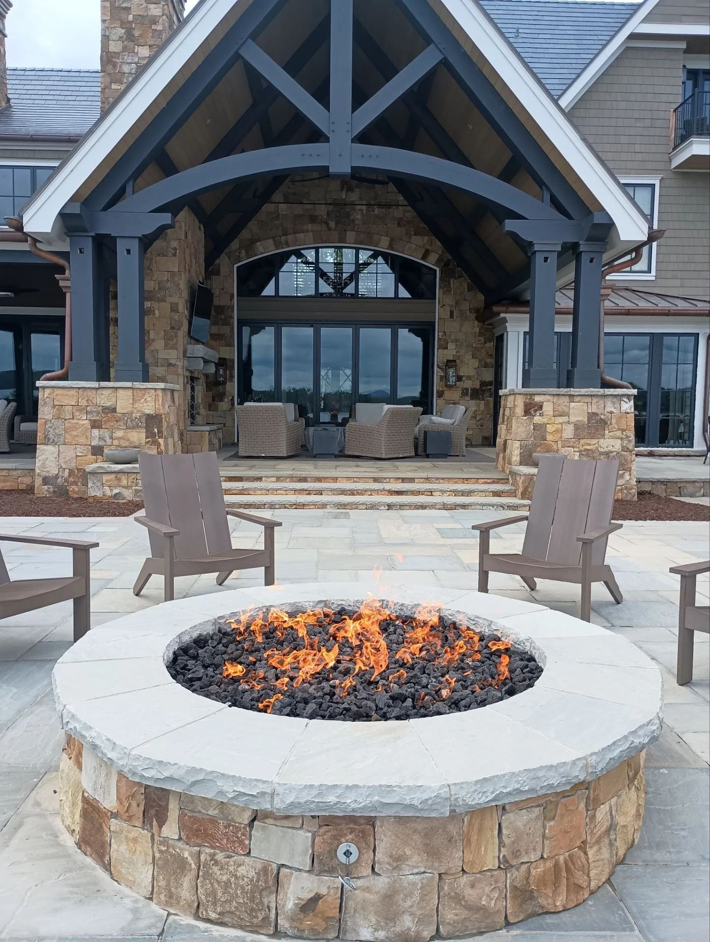 Fire Pit at Lake Keowee Home