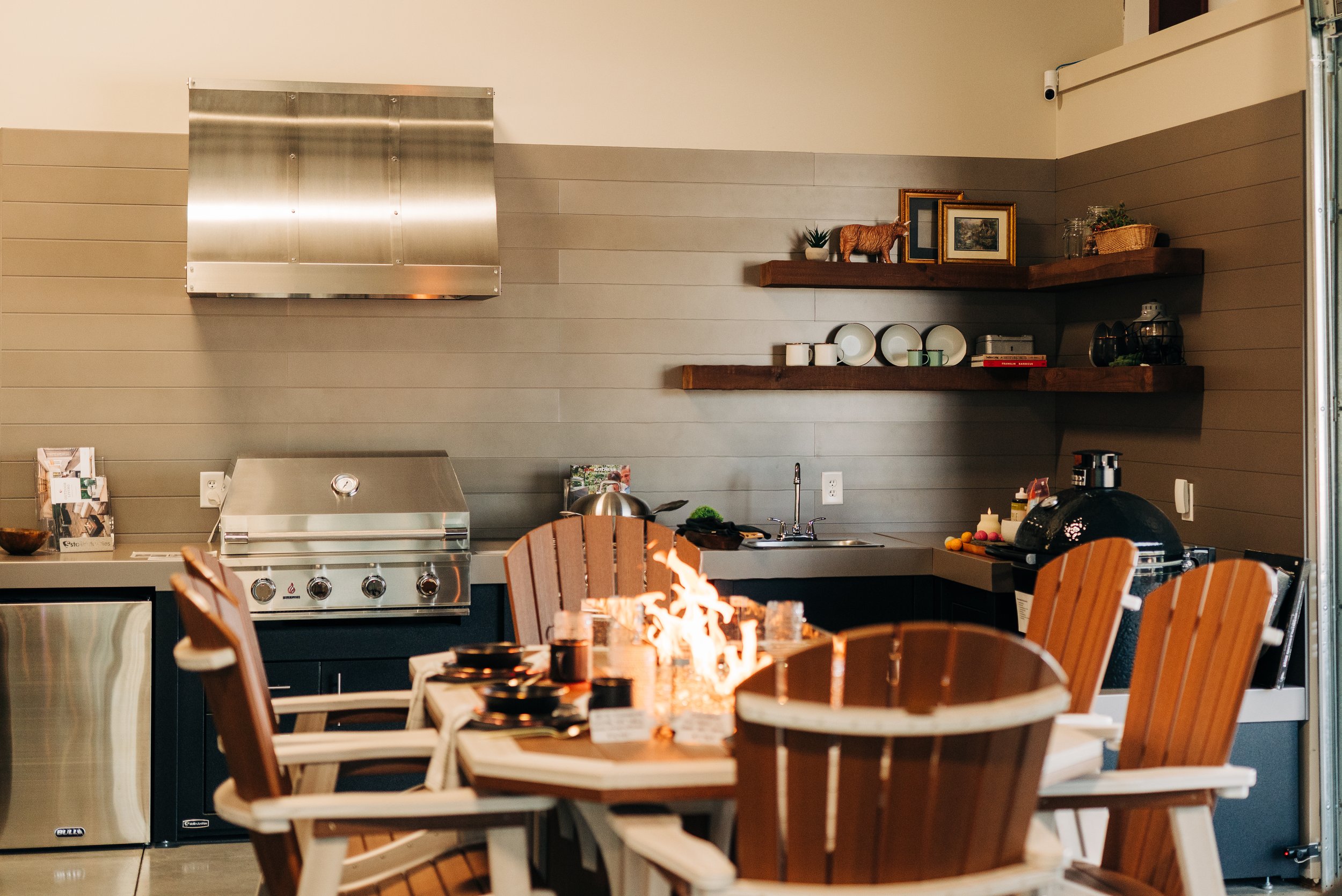 An image of outdoor kitchen and grills
