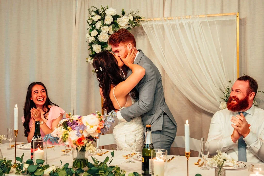 Best wedding reception venue near Calgary Alberta | Top rated indoor reception hall Central Alberta | Elegant wedding dinner space Open Country Farm