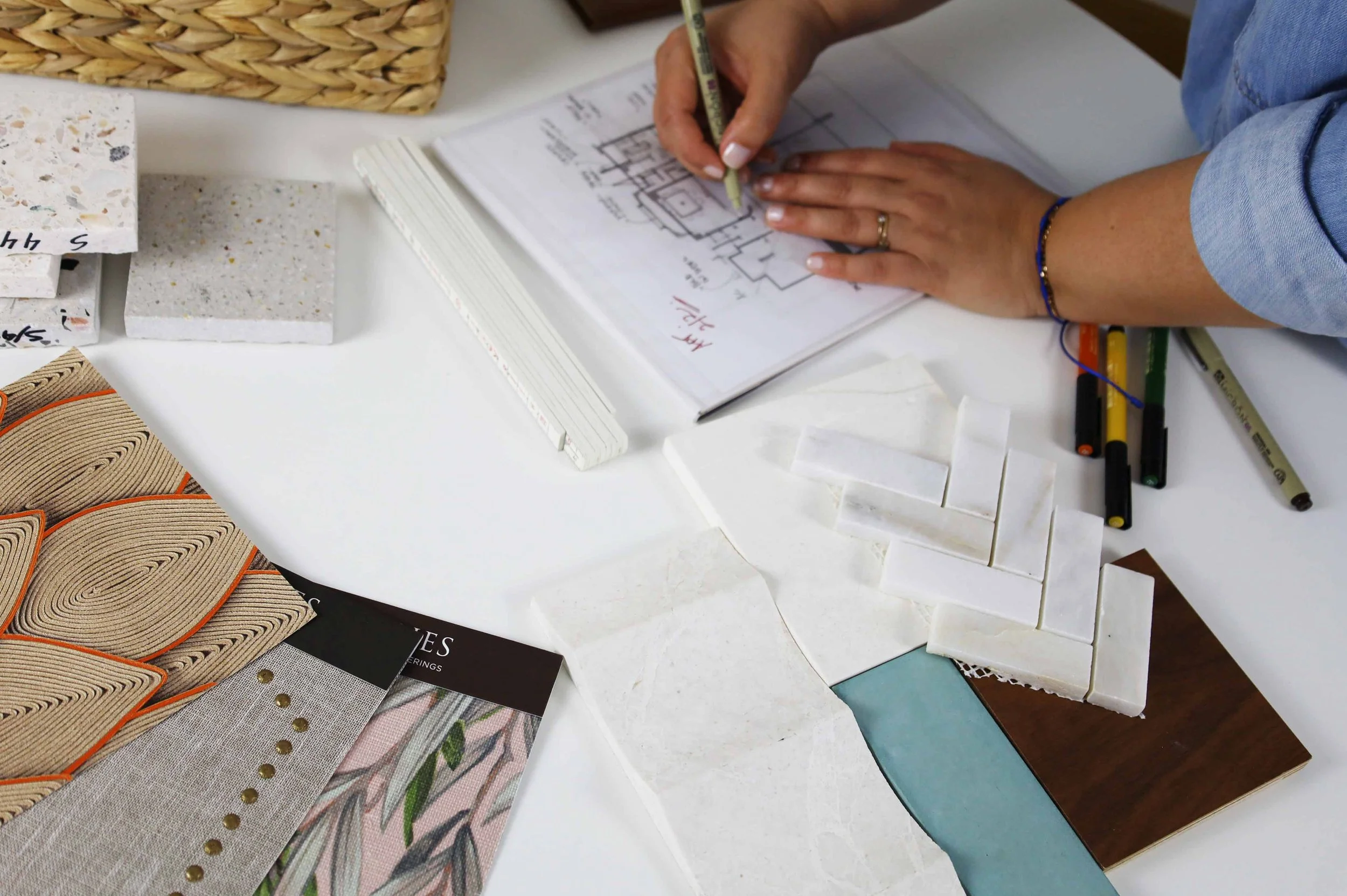 Modern living room layout with curated furniture and functional flow