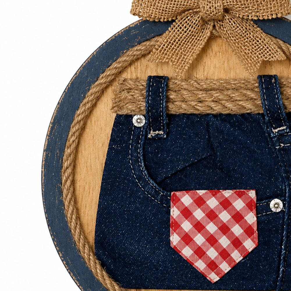 Denim pocket with checkered cloth close.png