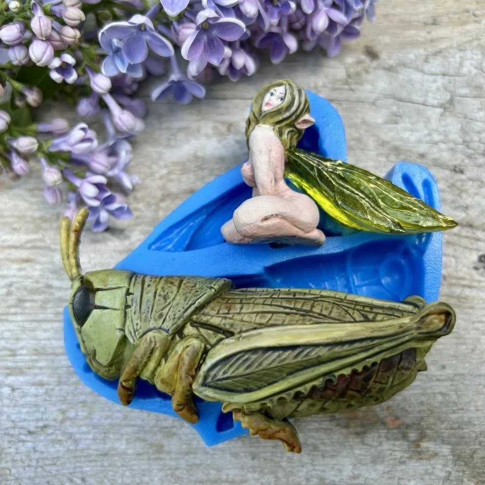 PRE-ORDER Nude fairy on grasshopper