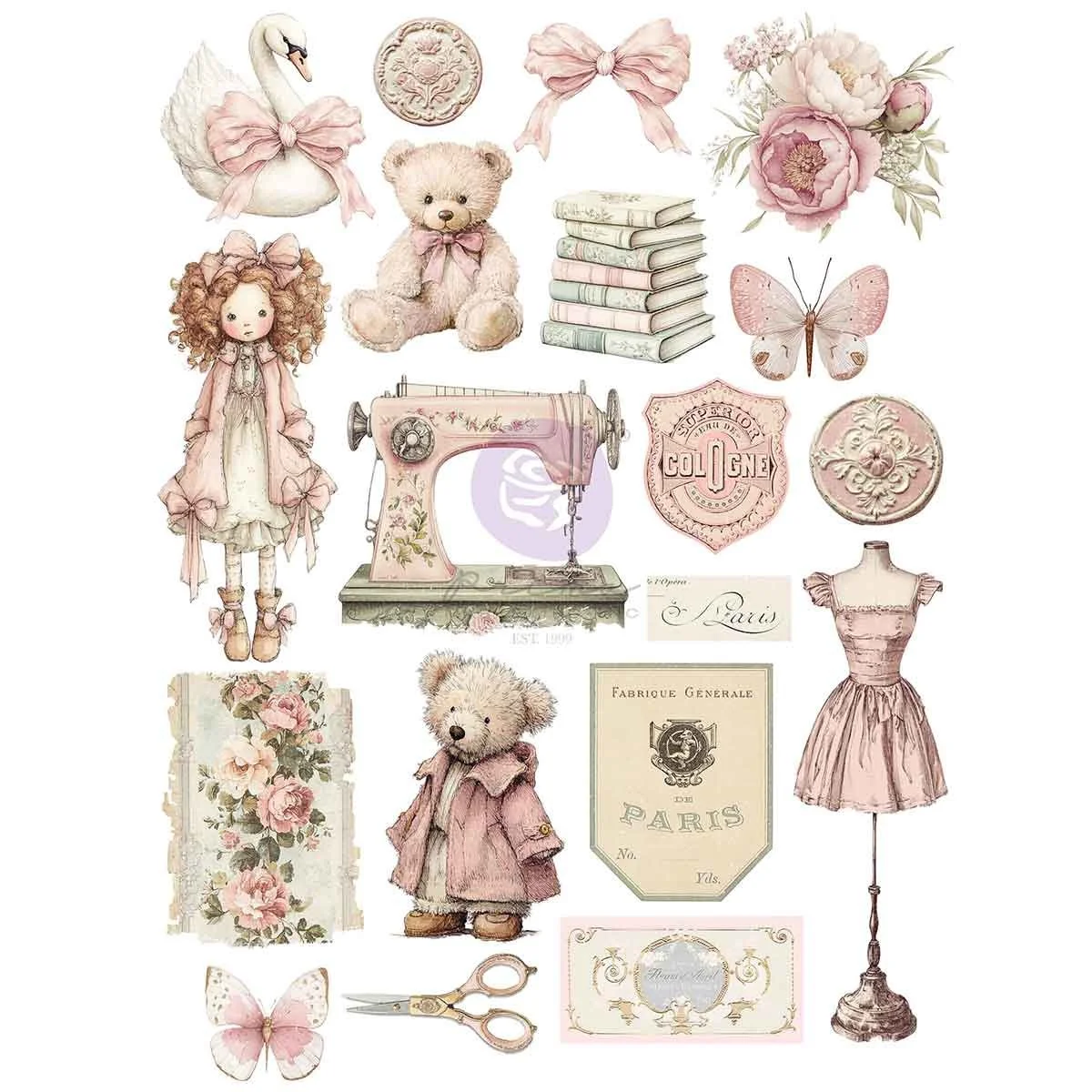 Buttons & Keepsakes Collection A4 Transfer
