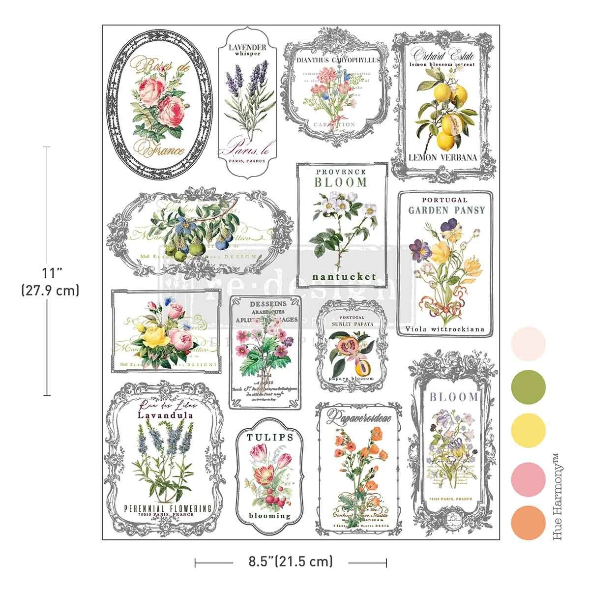 H2O Transfers Single Sheet - Whispers & Petals