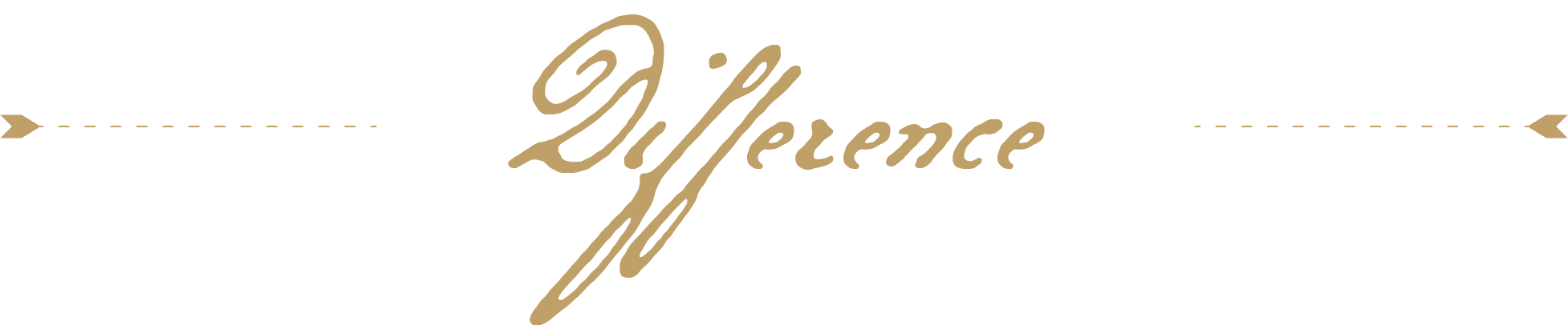 Text that reads 'Difference' with dotted lines and arrows on each side.