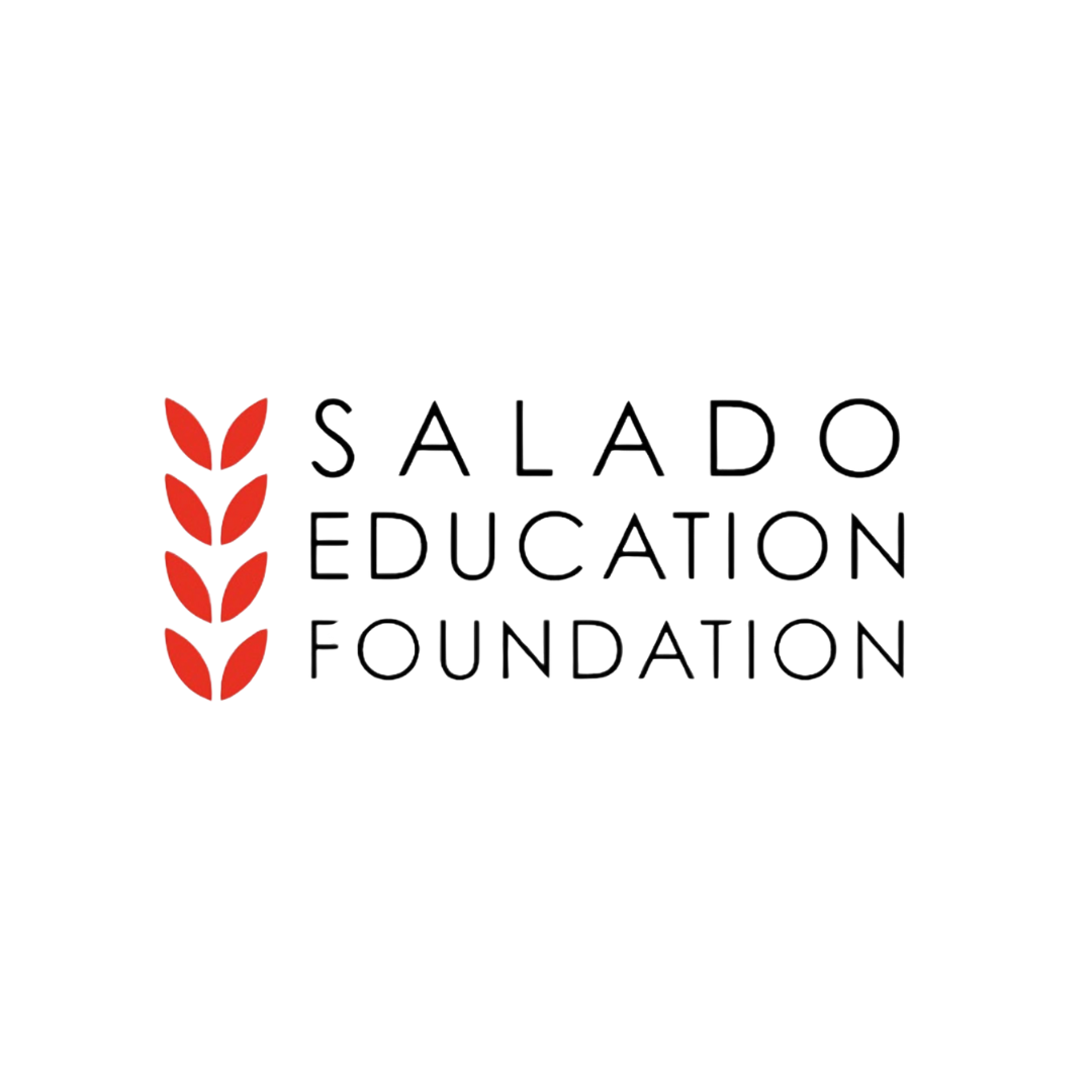 Logo of Salado Education Foundation featuring a red wheat stalk and black text.