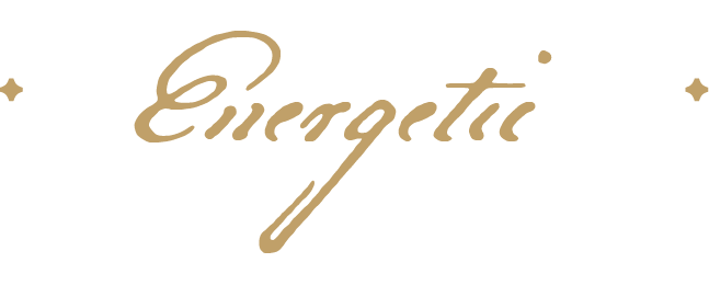 A logo with the word "Energiti" in cursive gold text on a black background, with small star symbols.