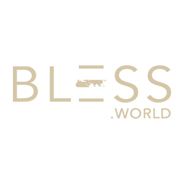 Logo with the words 'Bliss World', featuring a stylized banana in place of the letter 'I' in 'Bliss'.