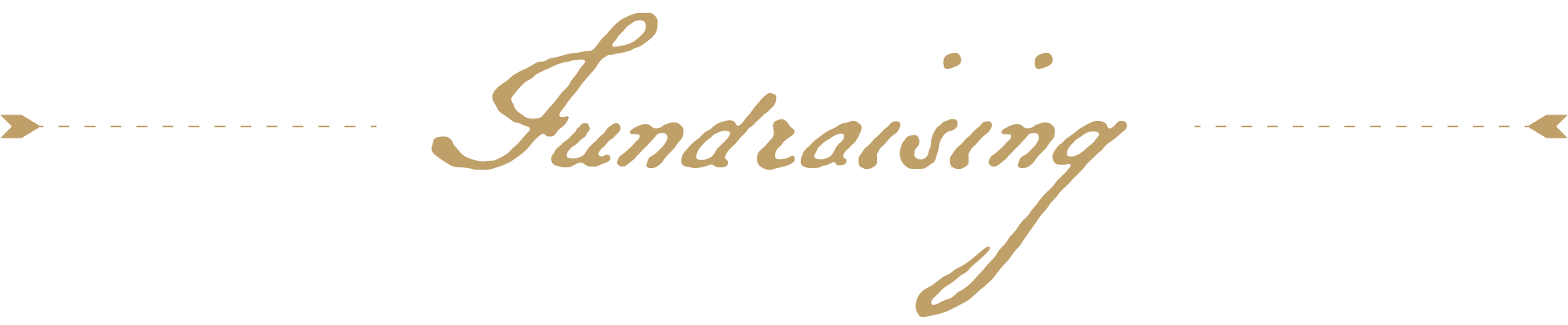 Wordmark with the word 'Fundraising' in cursive, beige color, on a black background.