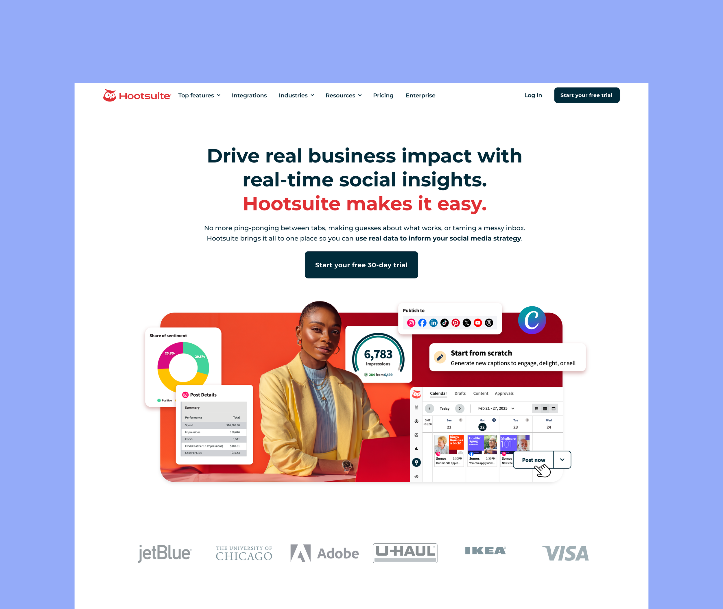 Image showing a hero section of a homepage