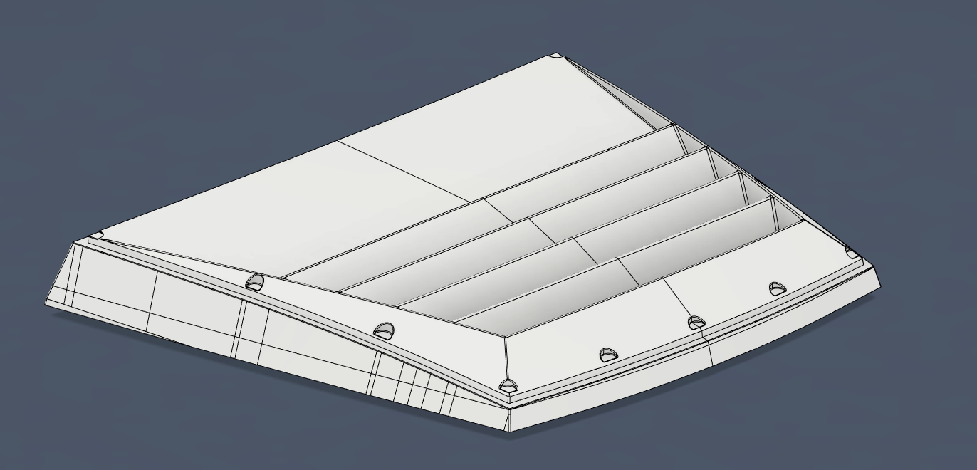 High-precision 3D CAD model of a car hood vent plug, reverse engineered for professional automotive mold manufacturing.