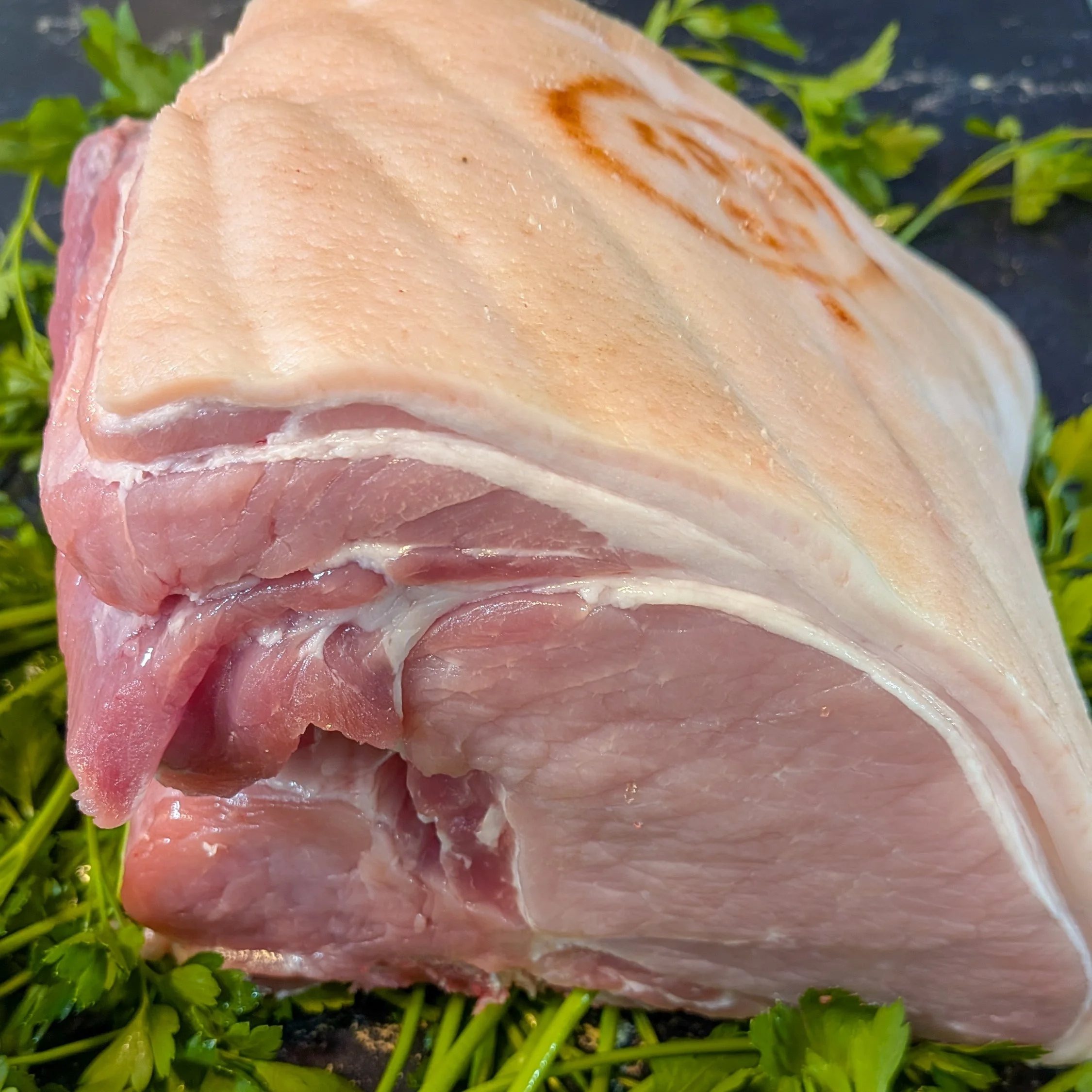 Bone In, Skin On Pork Loin - Quality Meats from Dickenson's of Fulham