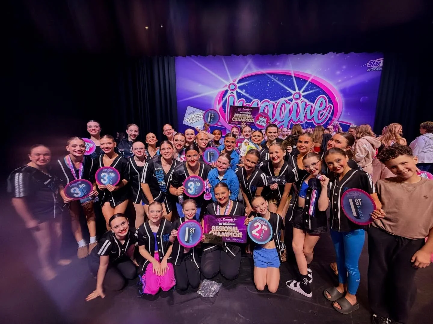 Imagine Dance Competition Results ✨✨✨ @imaginedancechallenge  
Give it up for our Imagine Dance Challenge Regional Champions 🤩 all also receiving a golden ticket inviting them to attend the World Dance Championship. 
🏆Full Swing &ndash; Regional Ch