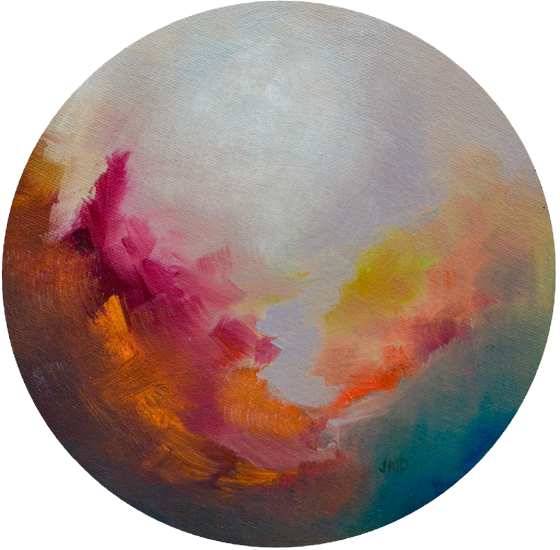Through the Ruins | 8" Round | Oil on Canvas | $150