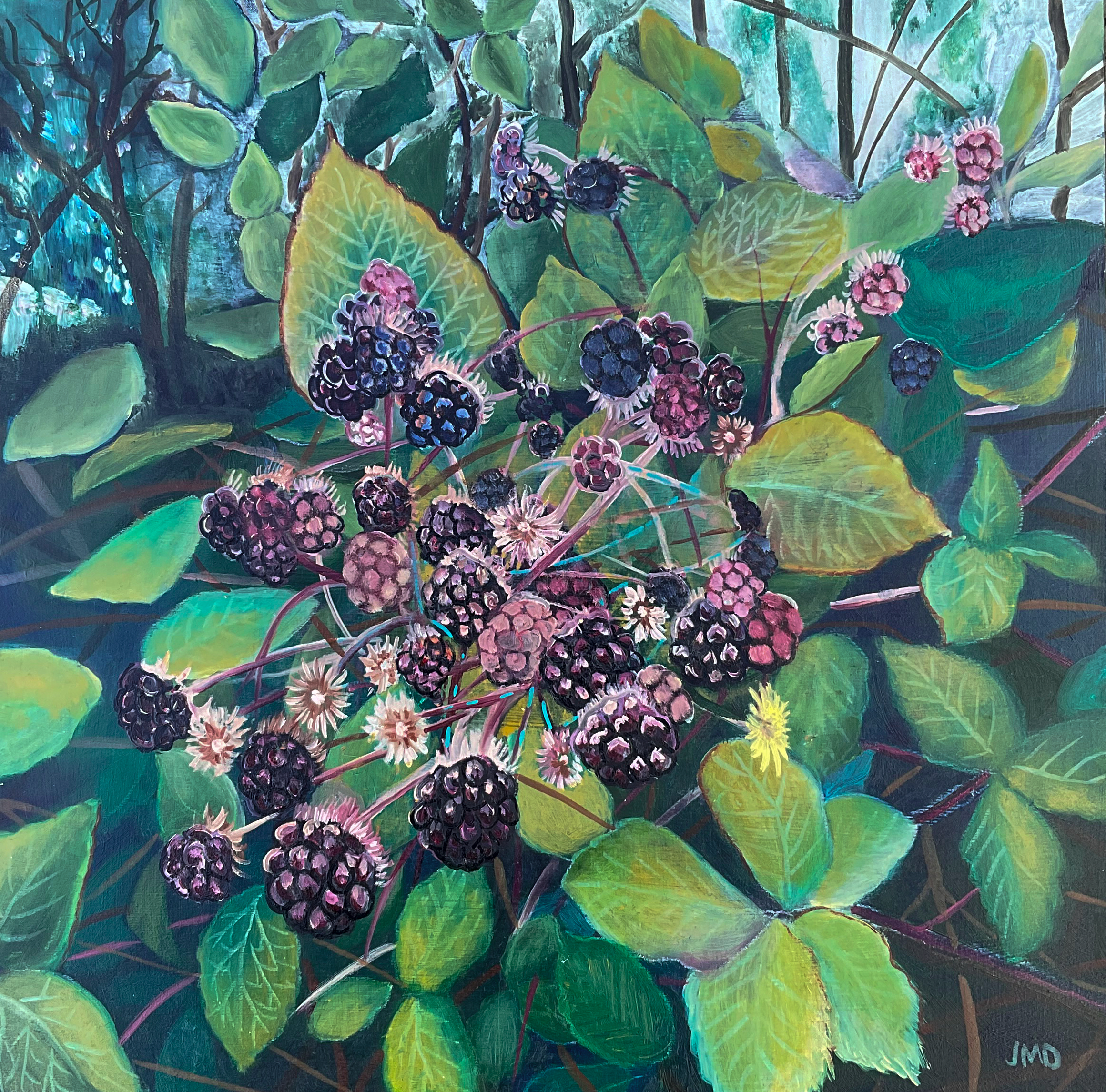 Blackberries | 10"x10" | Oil on Birch Panel | SOLD