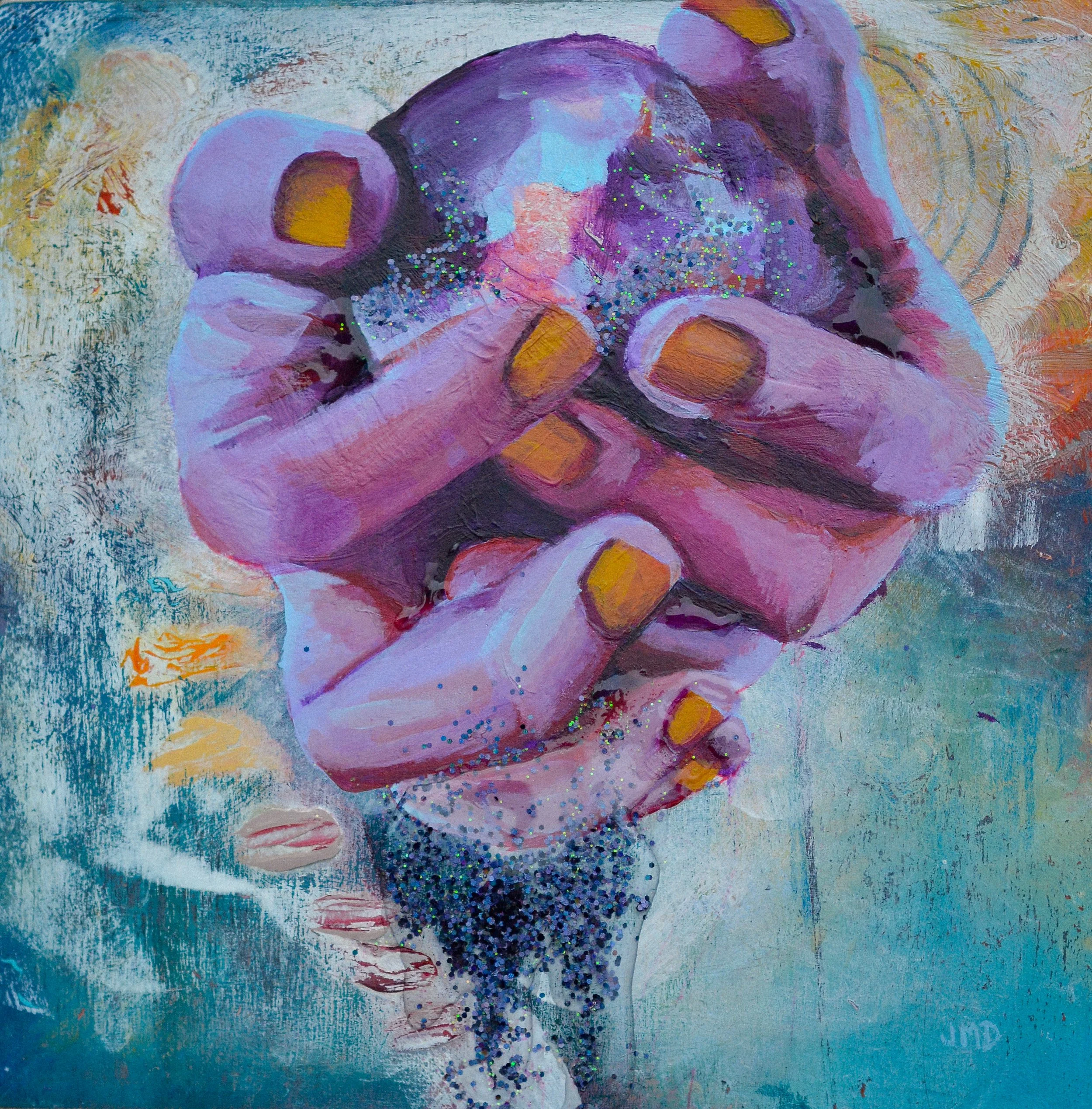 Decay | 8"x8" | Acrylic, Resin, Glitter | $250