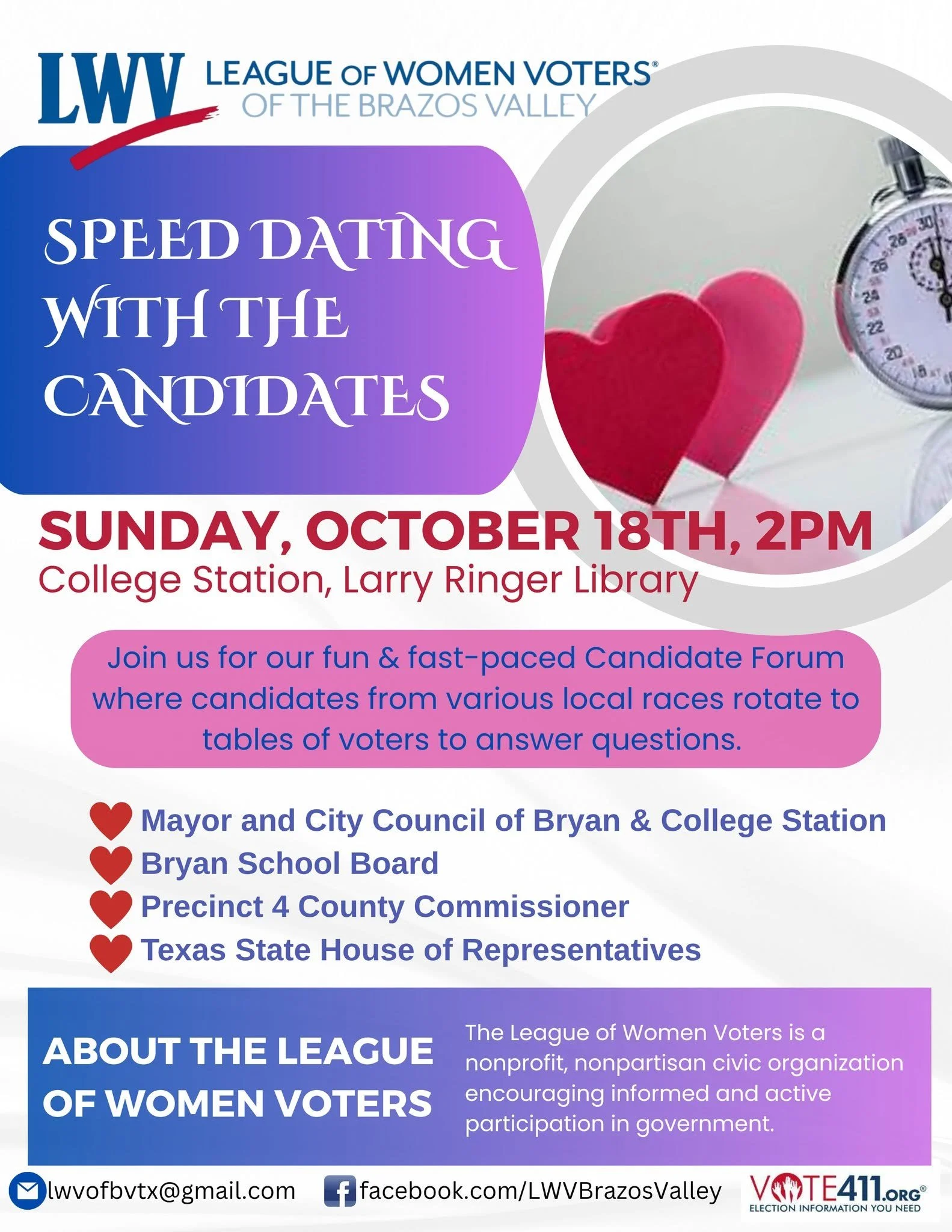 Speed Dating with the Candidates