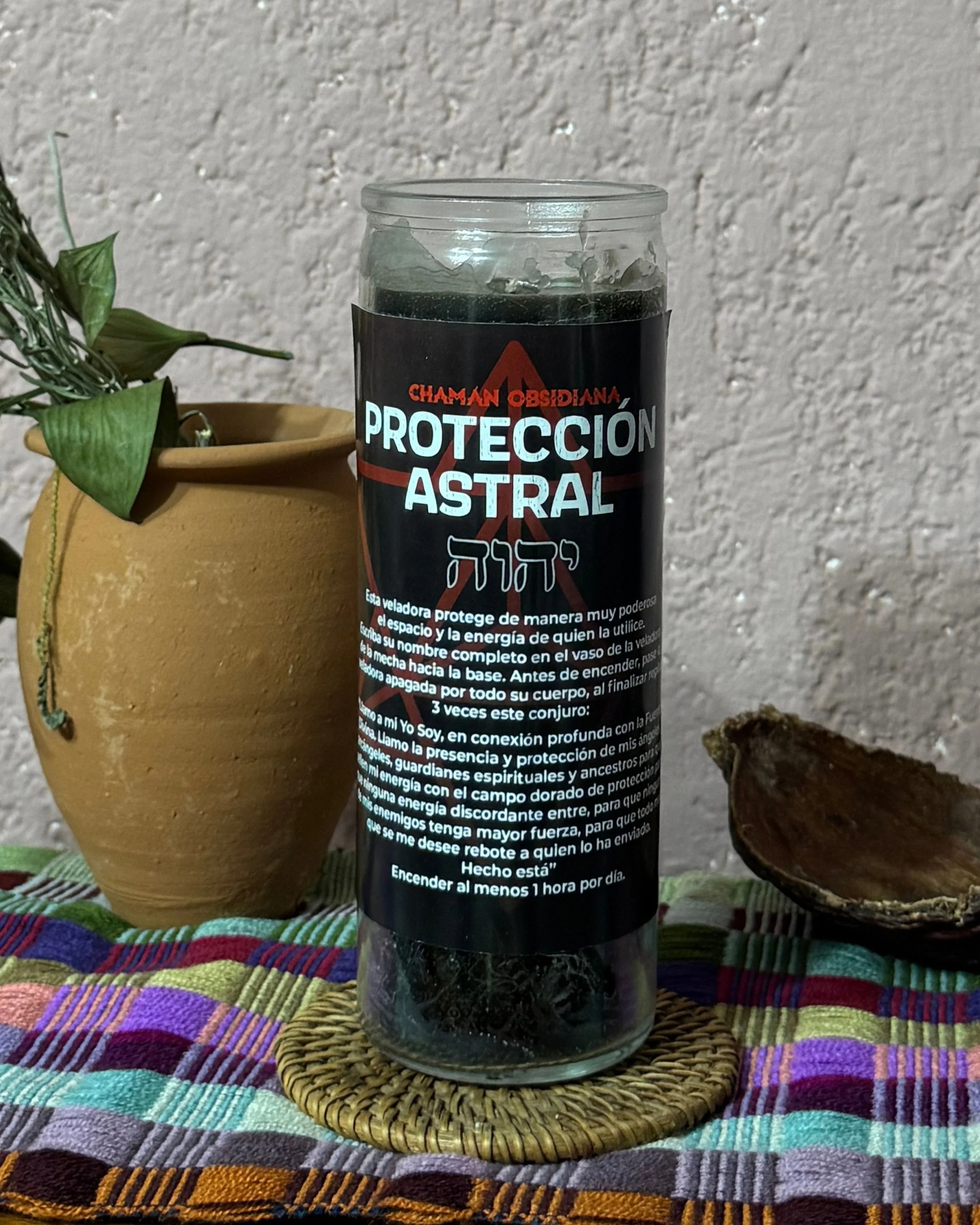 VELADORA RITUAL PROTECCIÓN ASTRAL