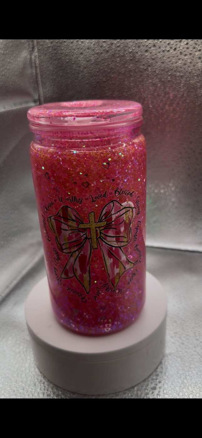 16oz slow flow full glitter tumbler
