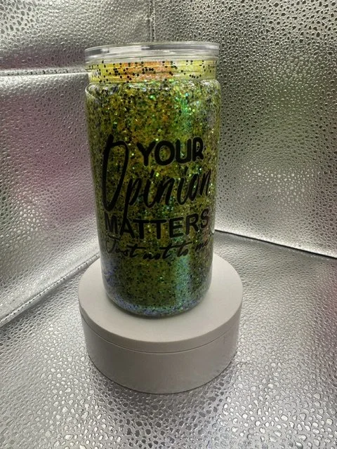 16oz full glitter tumbler