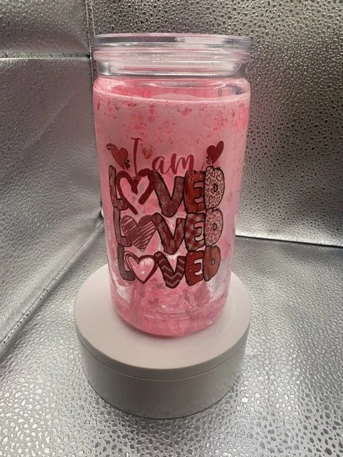 16oz lava with glitter tumbler