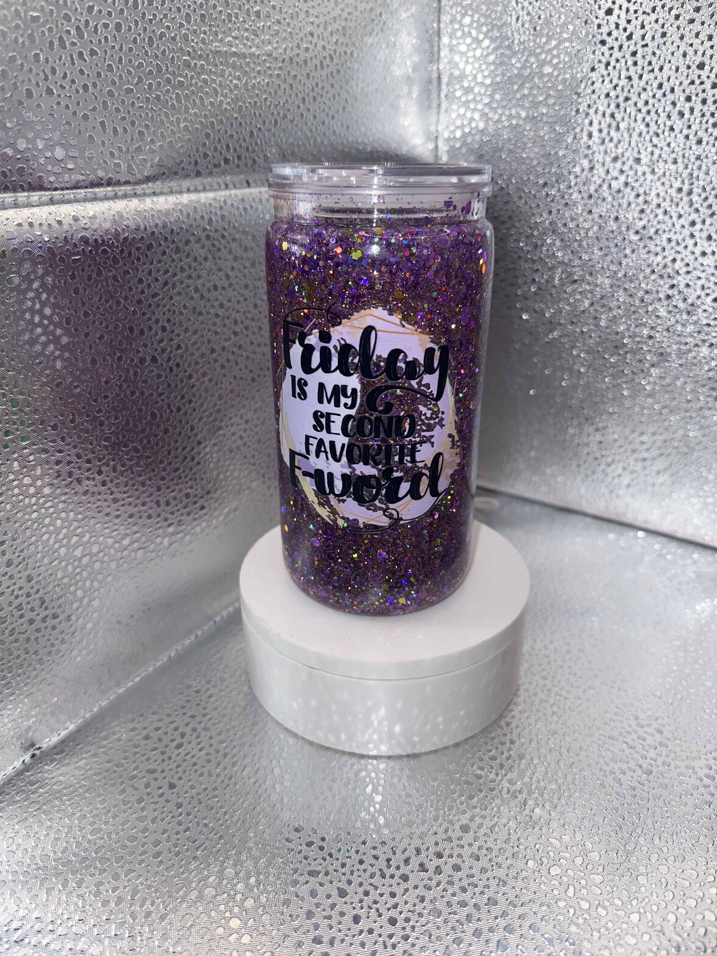 16oz full glitter tumbler